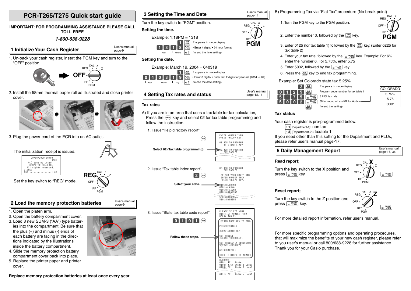 Casio PCR-T265 User Manual | 2 pages