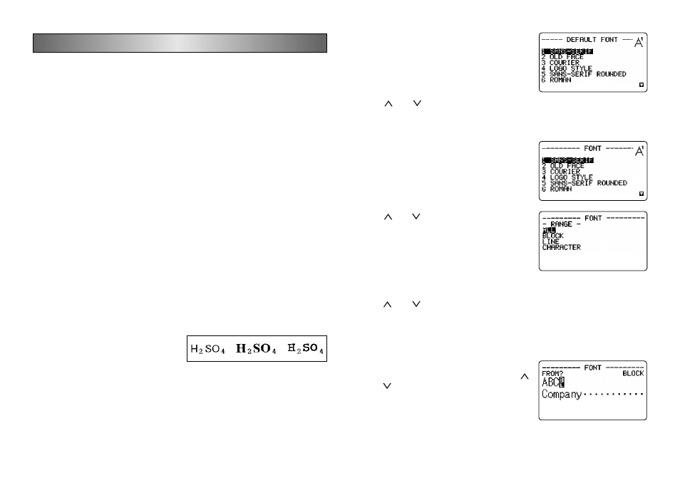 Part 5 character attributes and text effects, Fonts | Casio KL-C500 User Manual | Page 18 / 52