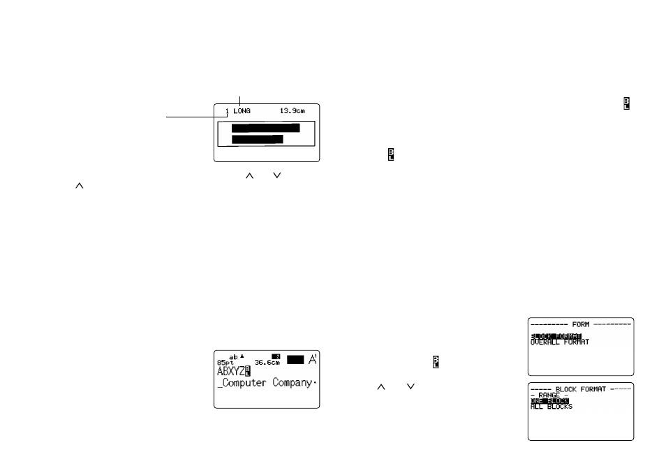 Using the layout display, Creating and deleting blocks, Block operations | Casio KL-C500 User Manual | Page 26 / 52