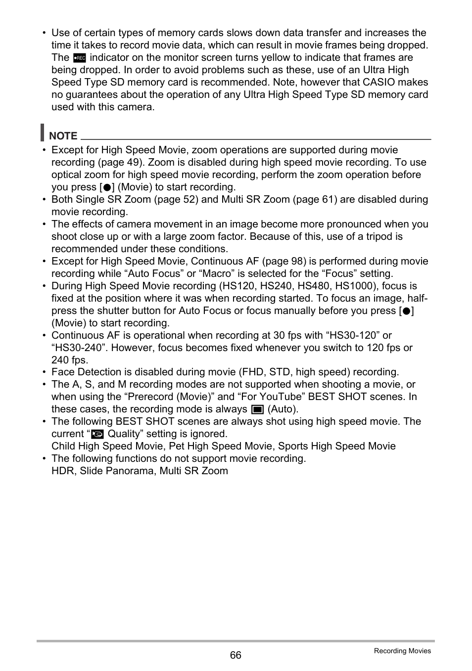 Casio EXILIM EX-ZR200 User Manual | Page 66 / 201