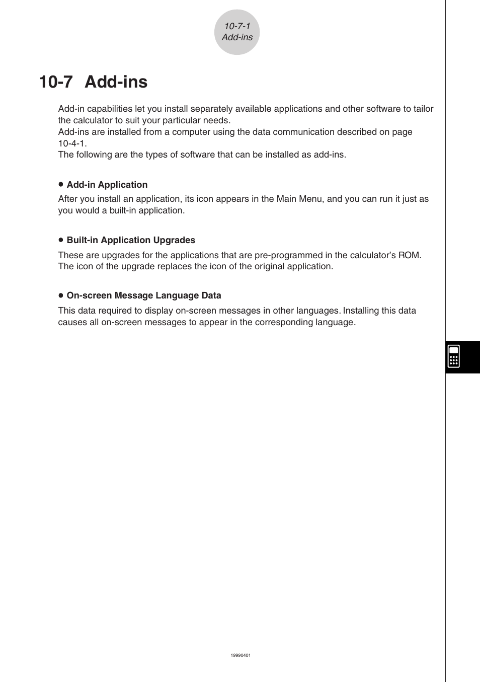 7 add-ins | Casio FA-123 User Manual | Page 13 / 22