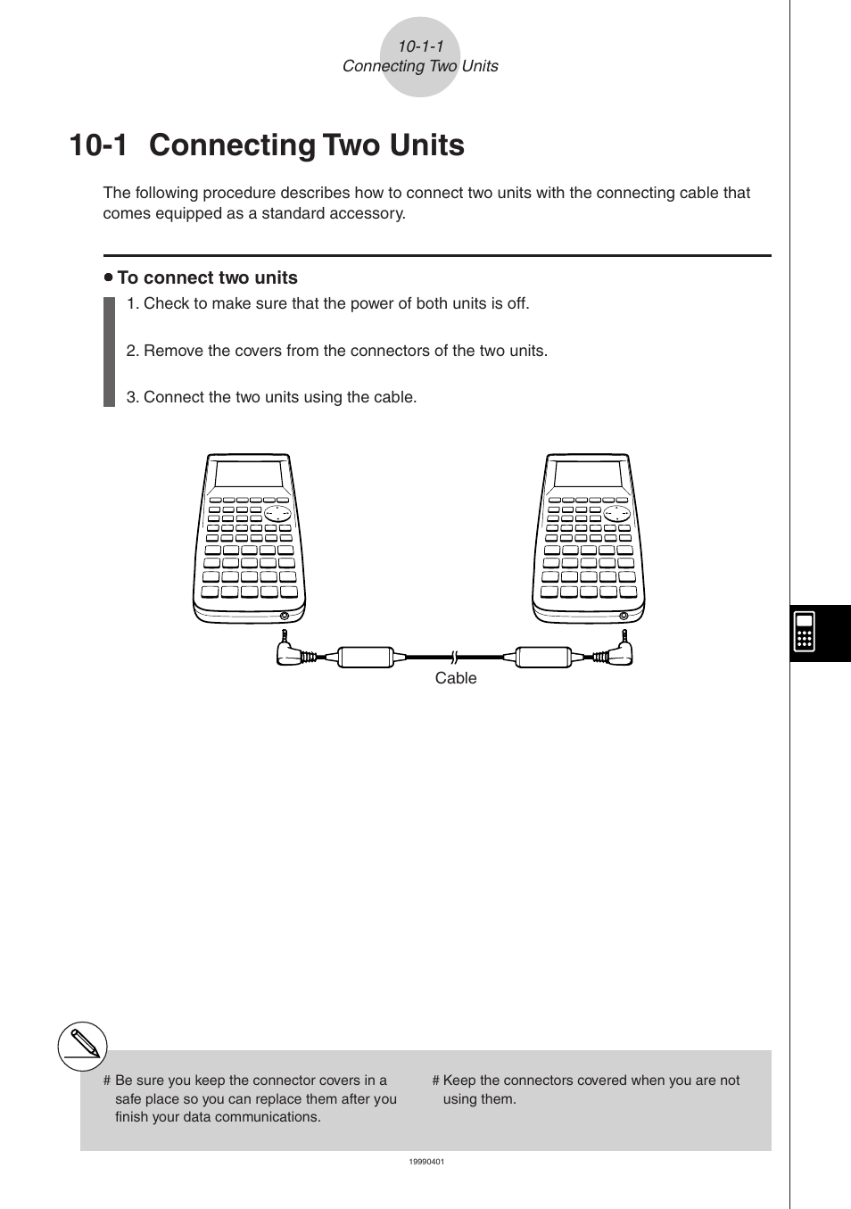 1 connecting two units | Casio FA-123 User Manual | Page 2 / 22