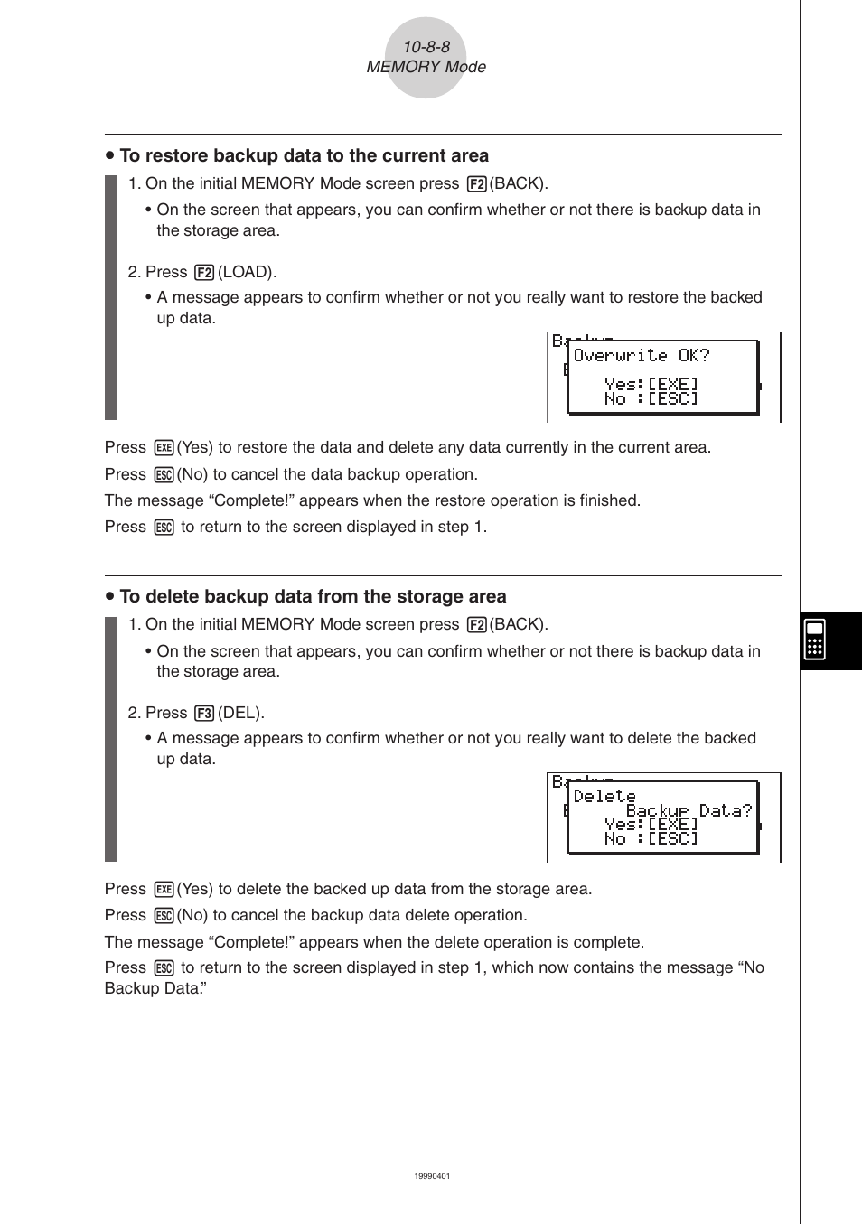 Casio FA-123 User Manual | Page 21 / 22