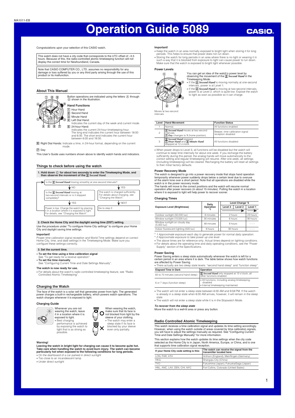 Casio 5089 User Manual | 6 pages