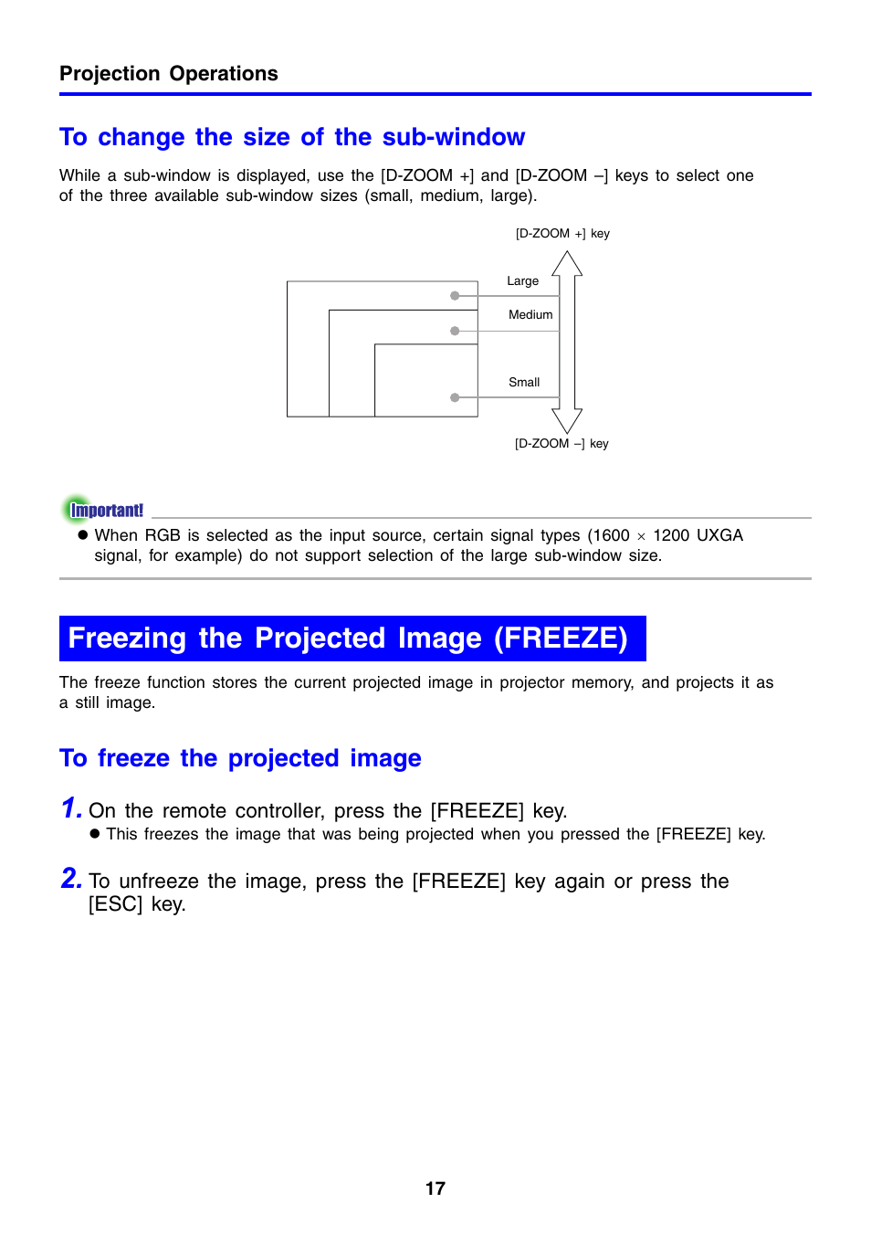 Freezing the projected image (freeze) | Casio XJ-460 User Manual | Page 17 / 78