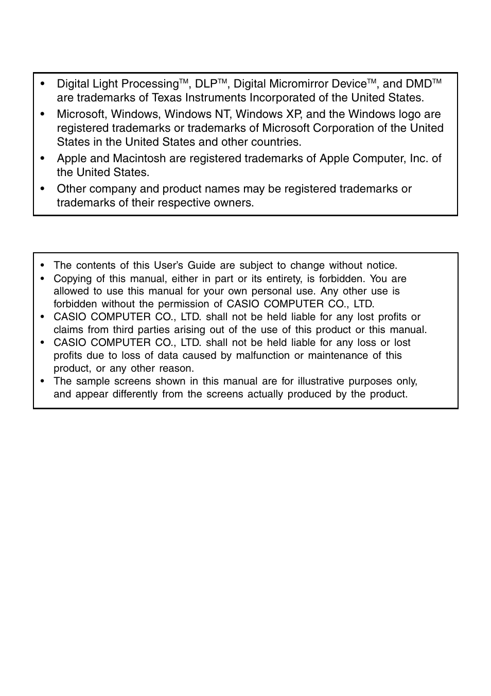 Casio XJ-460 User Manual | Page 2 / 78