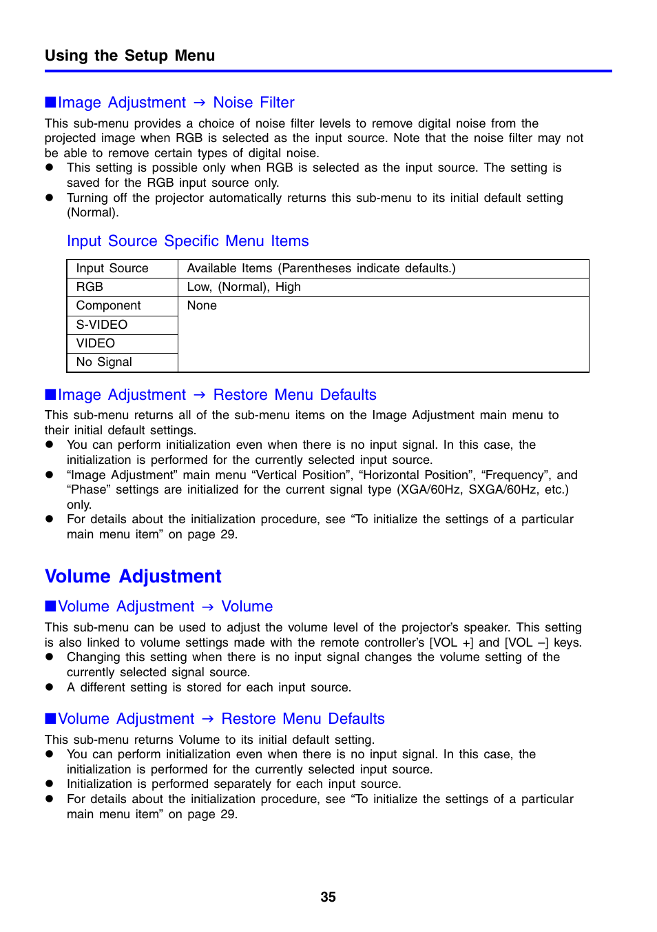 Volume adjustment | Casio XJ-460 User Manual | Page 35 / 78