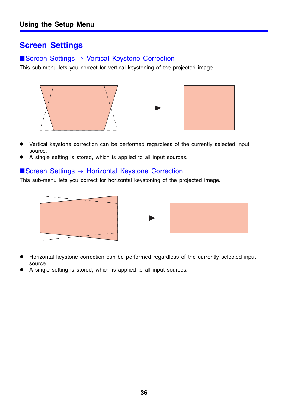 Screen settings | Casio XJ-460 User Manual | Page 36 / 78