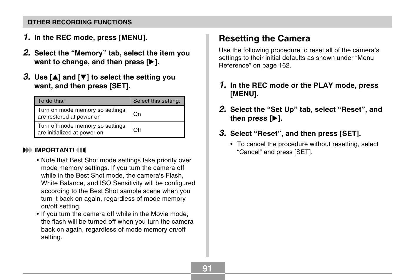 Resetting the camera | Casio EXILIM EX-Z4 User Manual | Page 27 / 27