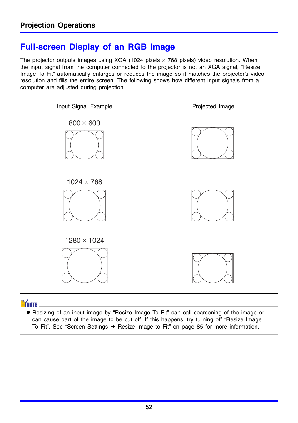 Full-screen display of an rgb image | Casio XJ-450 User Manual | Page 52 / 130