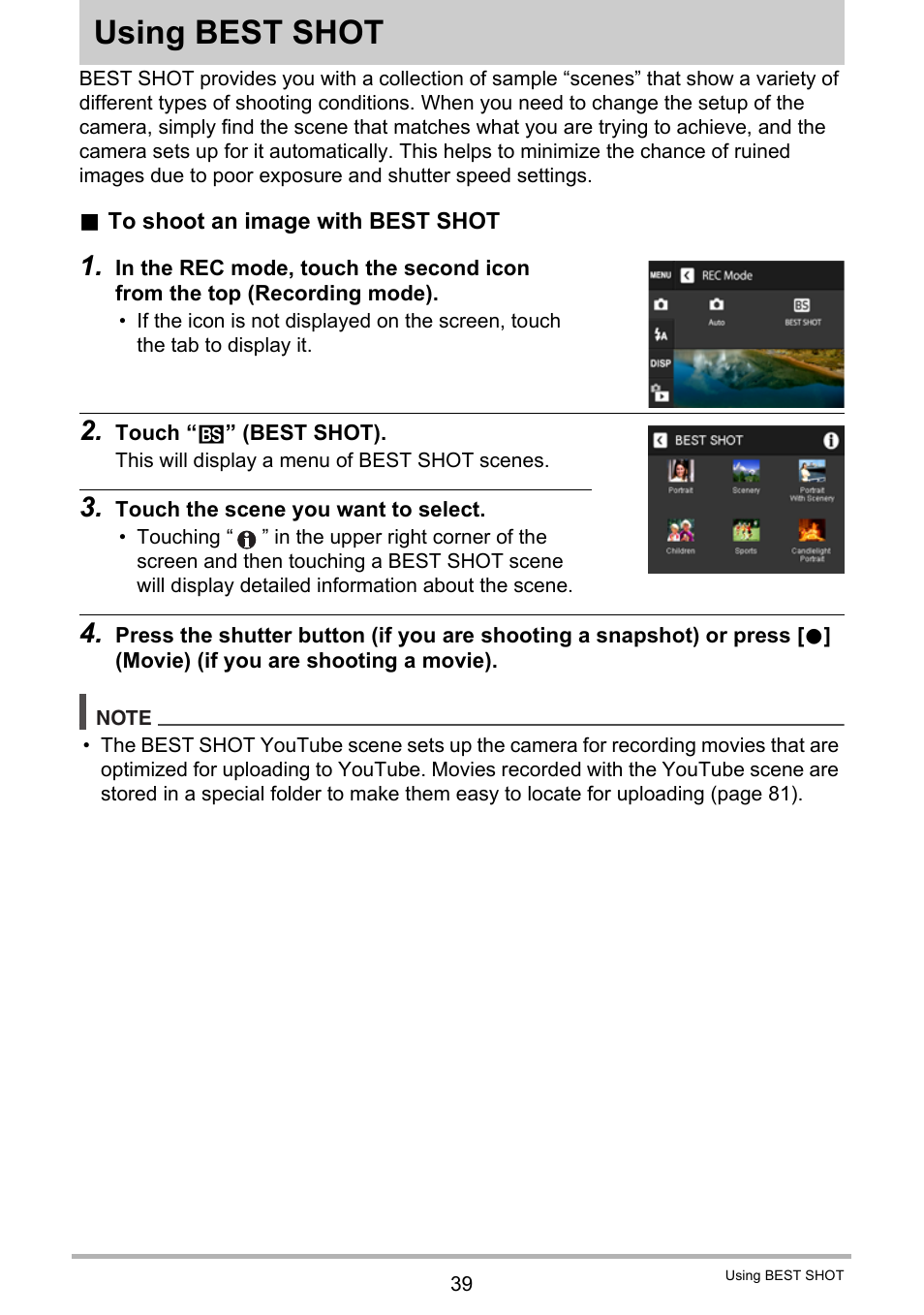 Using best shot, For more information | Casio EX-ZS15 User Manual | Page 39 / 118