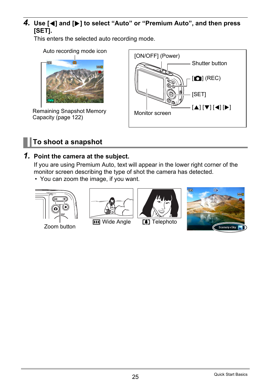 To shoot a snapshot | Casio EXILIM EX-N1 User Manual | Page 25 / 128