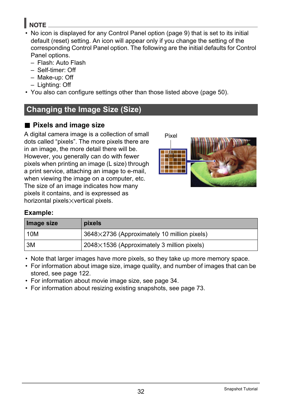 Changing the image size (size) | Casio EXILIM EX-N1 User Manual | Page 32 / 128