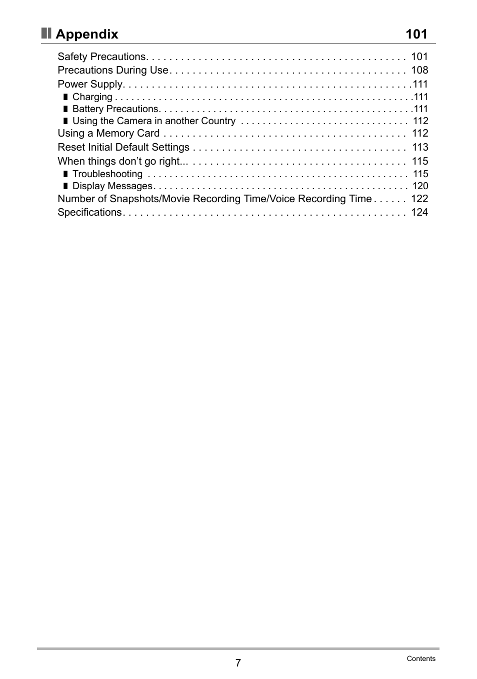 Appendix 101 | Casio EXILIM EX-N1 User Manual | Page 7 / 128