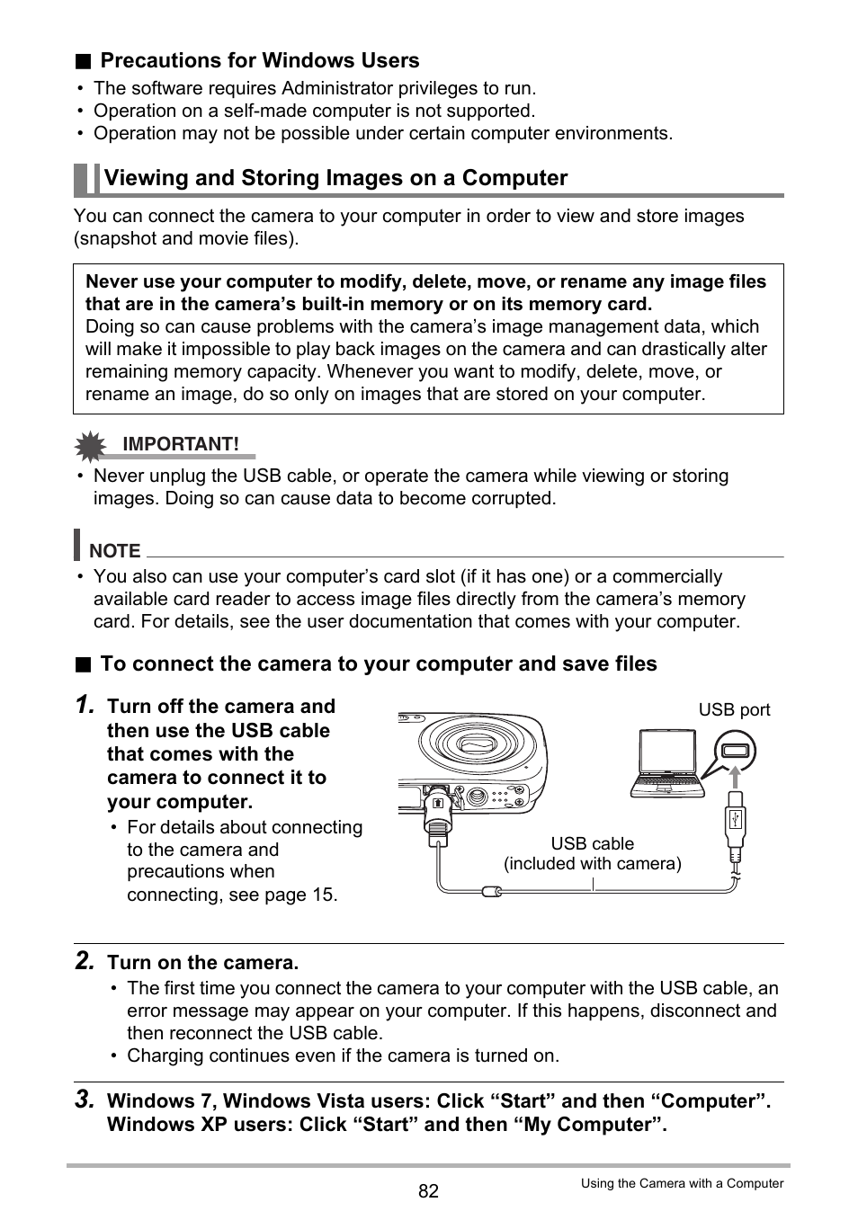 Viewing and storing images on a computer | Casio EXILIM EX-N1 User Manual | Page 82 / 128
