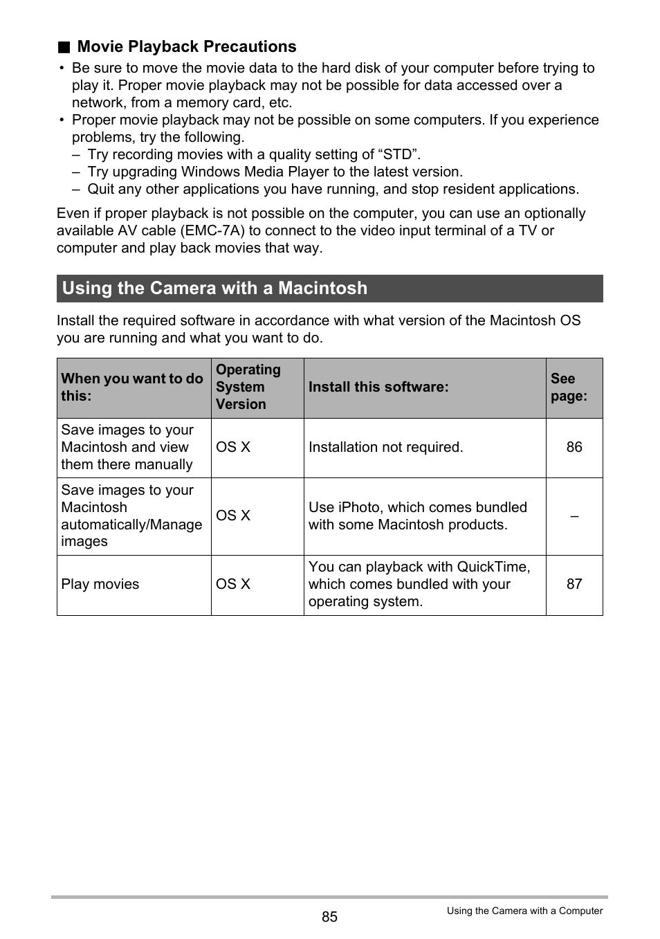 Using the camera with a macintosh | Casio EXILIM EX-N1 User Manual | Page 85 / 128