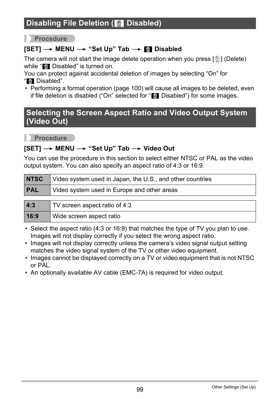 Disabling file deletion (_ disabled) | Casio EXILIM EX-N1 User Manual | Page 99 / 128
