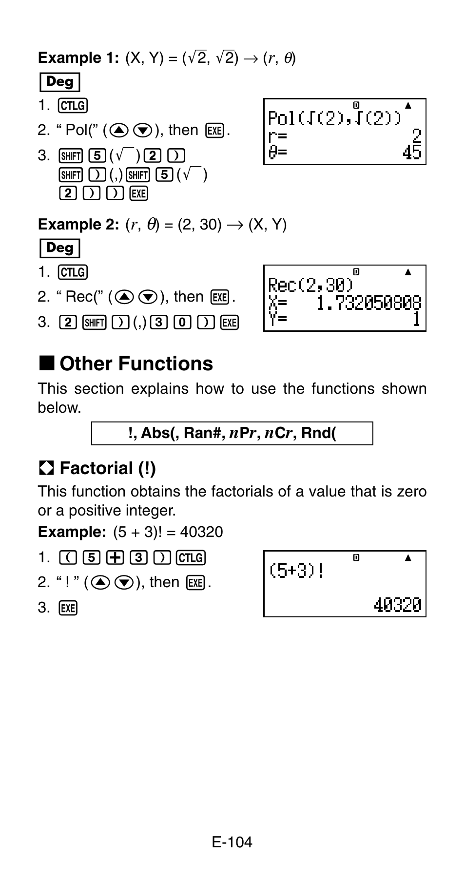 K other functions | Casio FC-200V User Manual | Page 106 / 149