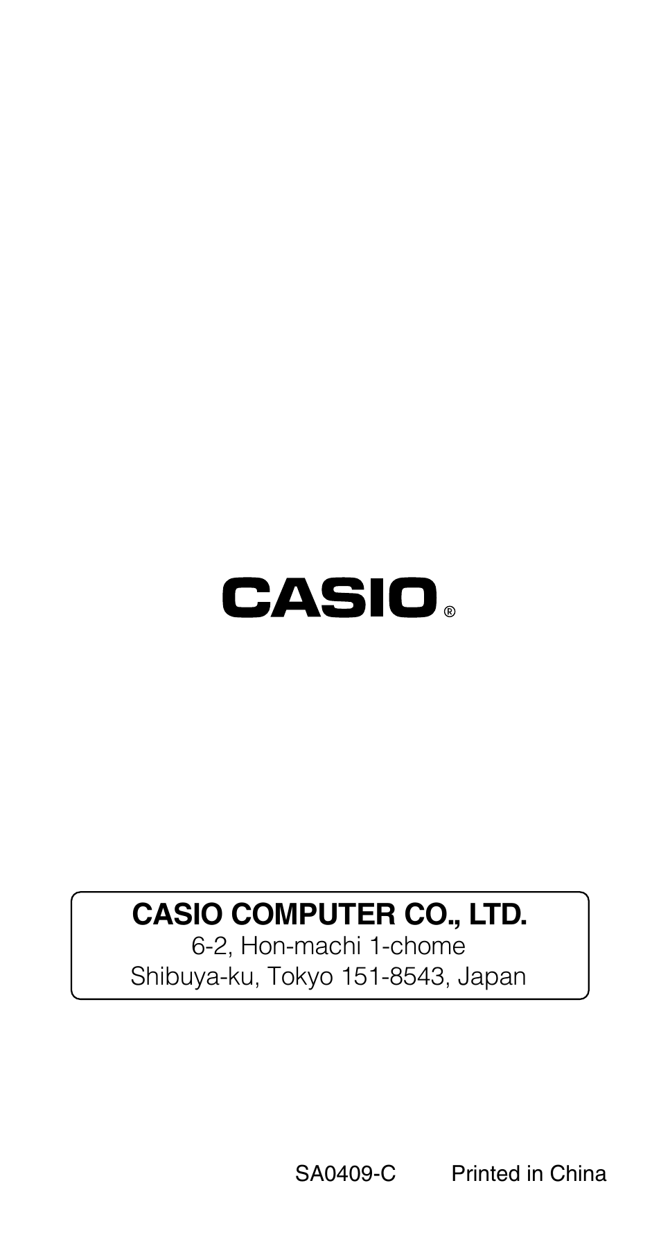 Casio computer co., ltd | Casio FC-200V User Manual | Page 149 / 149
