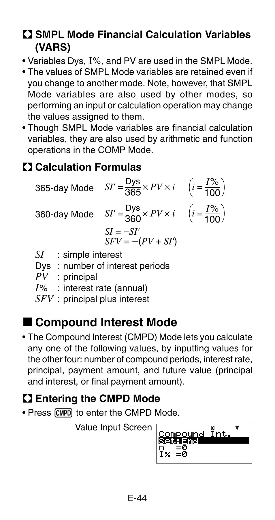 K compound interest mode | Casio FC-200V User Manual | Page 46 / 149