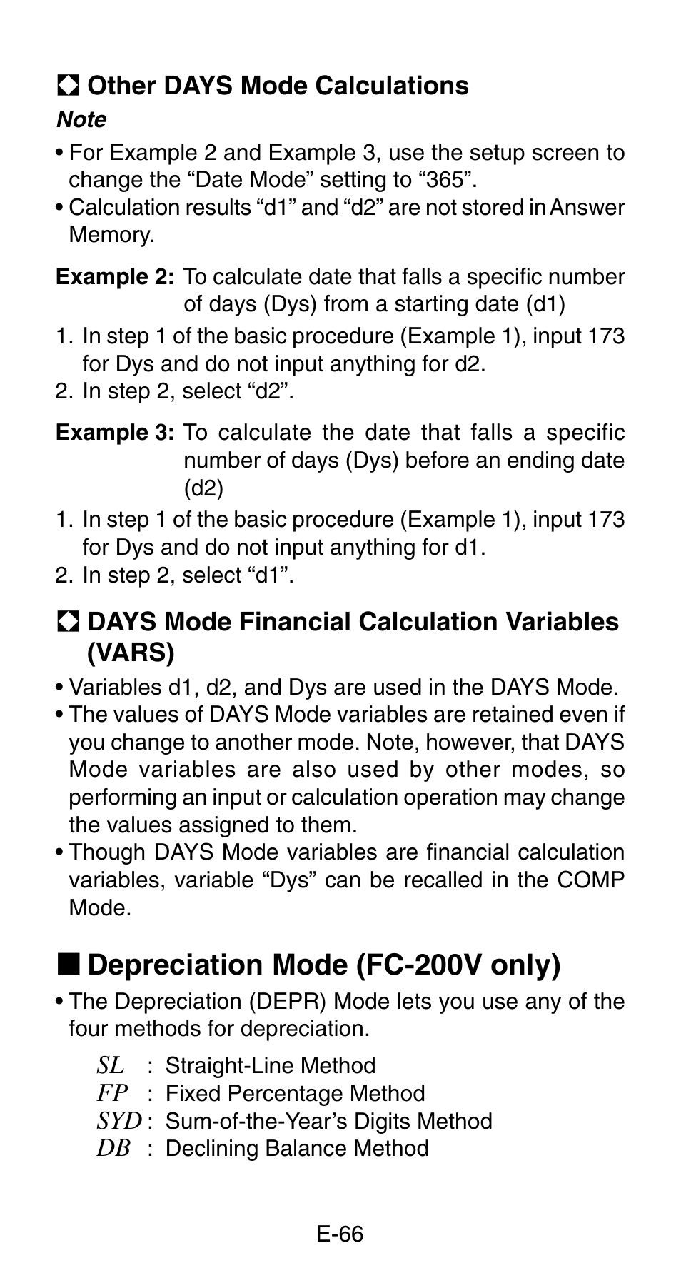 K depreciation mode (fc-200v only) | Casio FC-200V User Manual | Page 68 / 149