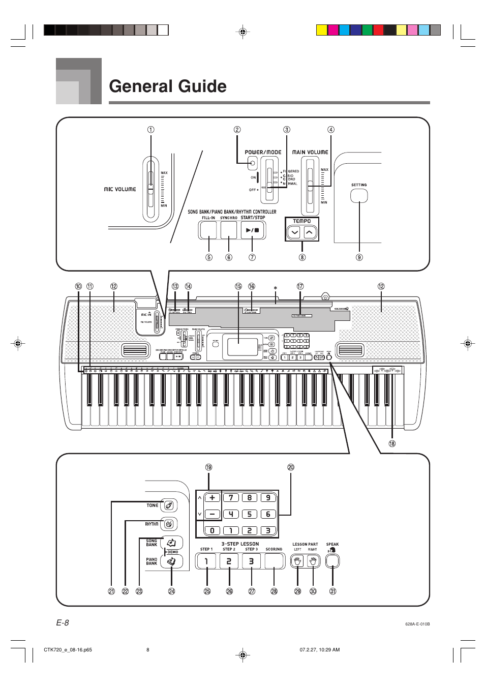 General guide | Casio CTK720 User Manual | Page 10 / 48