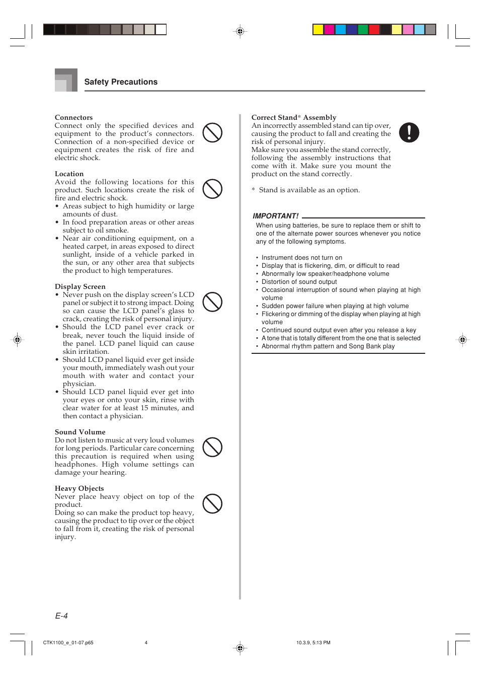 Casio CTK-1100 User Manual | Page 6 / 44