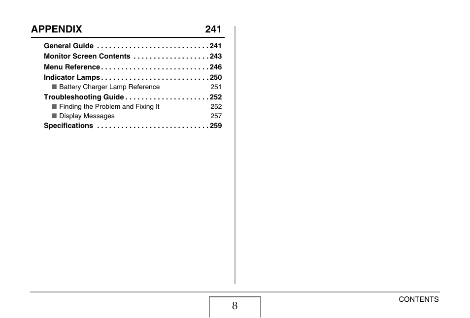 Appendix 241 | Casio EX-Z8 User Manual | Page 8 / 265