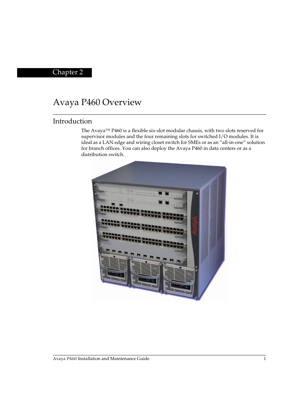 Avaya p460 overview, Introduction, Chapter 2 | Avaya p460 overview introduction | Avaya P460 User Manual | Page 15 / 96