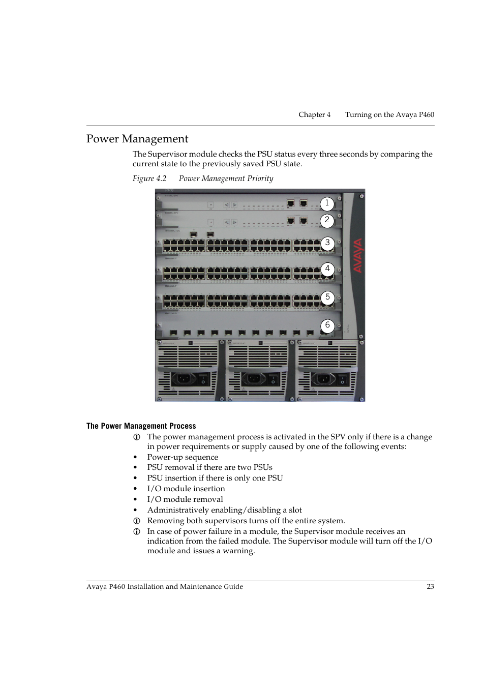 Power management, The power management process, Figure 4.2 | Power management priority | Avaya P460 User Manual | Page 37 / 96