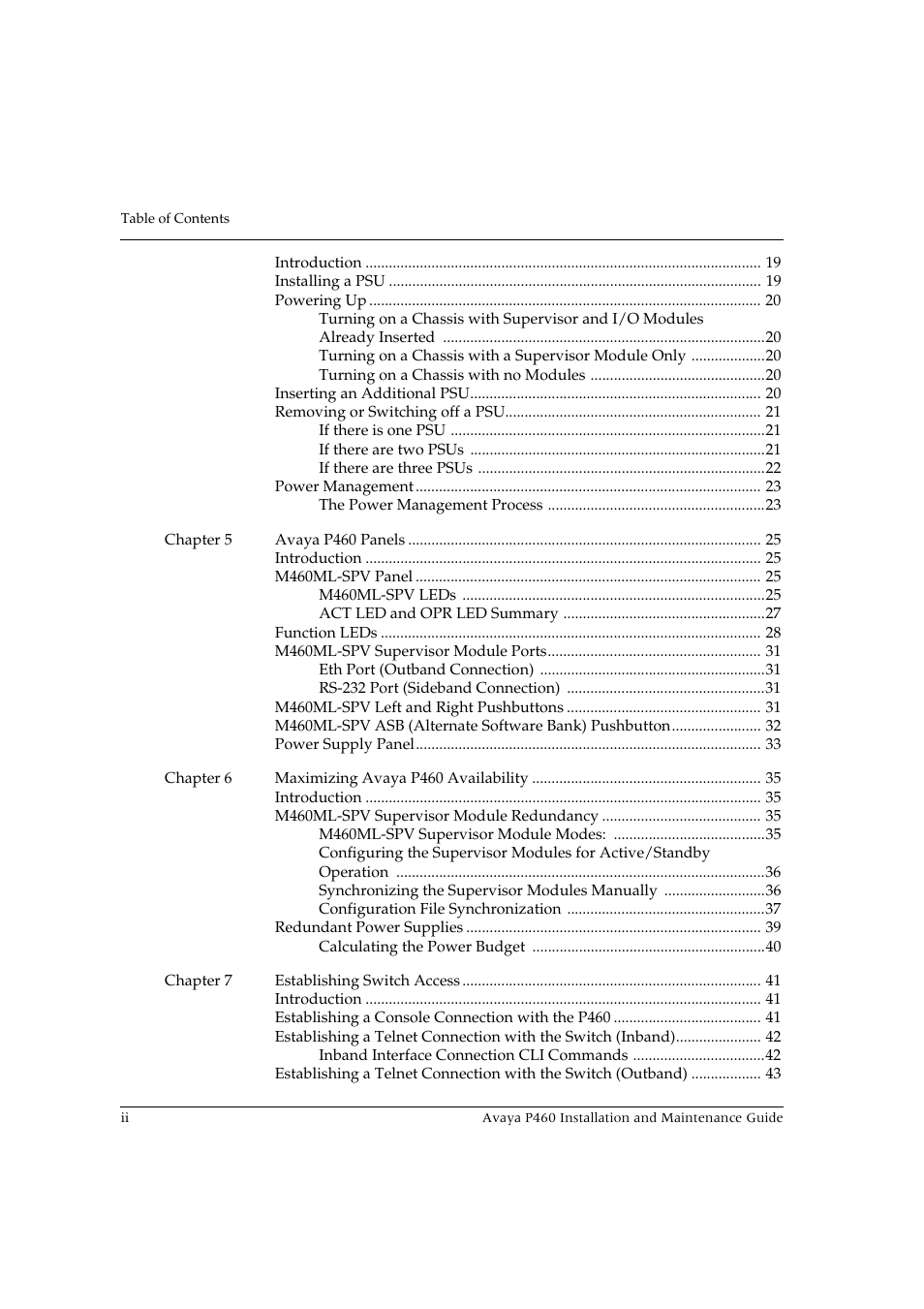 Avaya P460 User Manual | Page 4 / 96