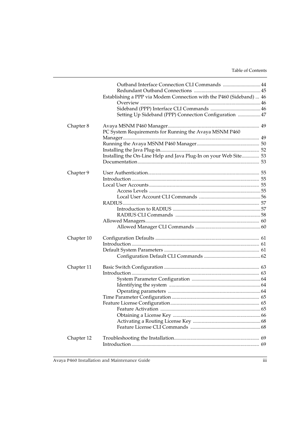 Avaya P460 User Manual | Page 5 / 96