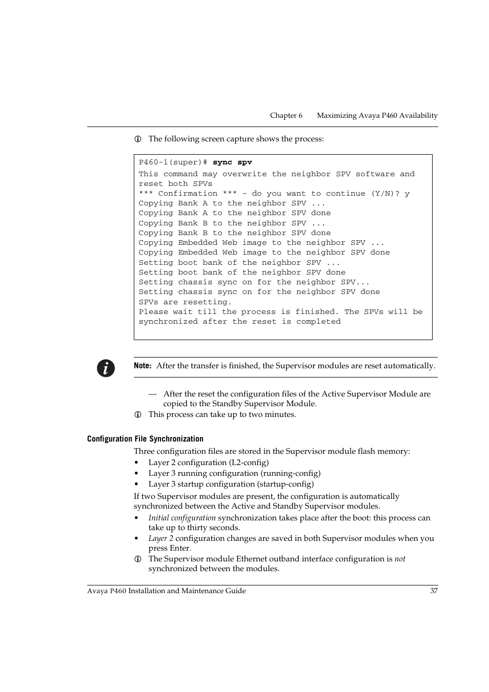 Configuration file synchronization | Avaya P460 User Manual | Page 51 / 96