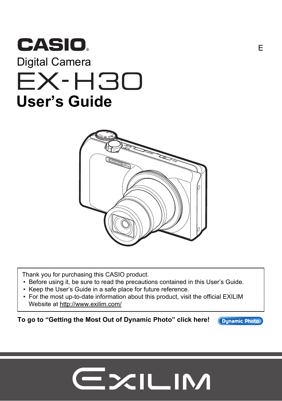 Casio EXILIM EX-H30 User Manual | 196 pages