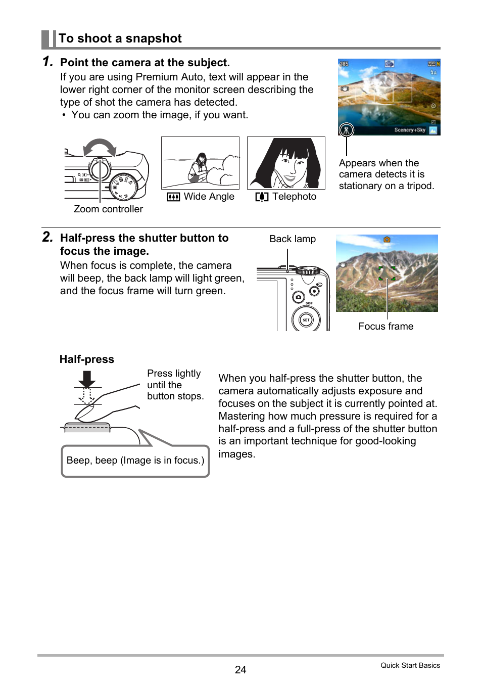 To shoot a snapshot | Casio EXILIM EX-H30 User Manual | Page 24 / 196