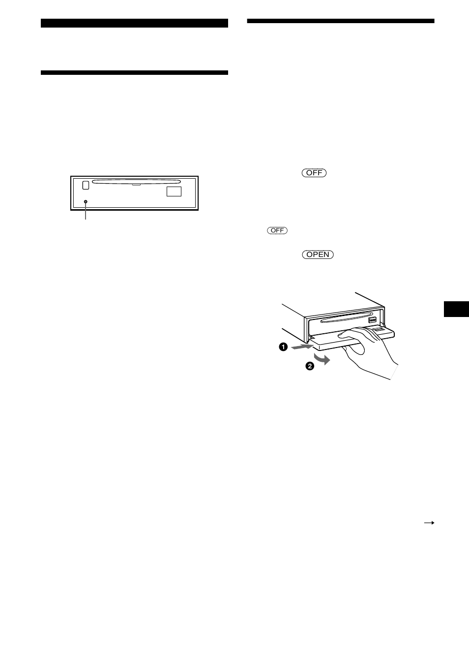 Komma igång, Återställa enheten, Ta bort frontpanelen | 1 tryck på (off) | Sony CDX-L550 User Manual | Page 55 / 146