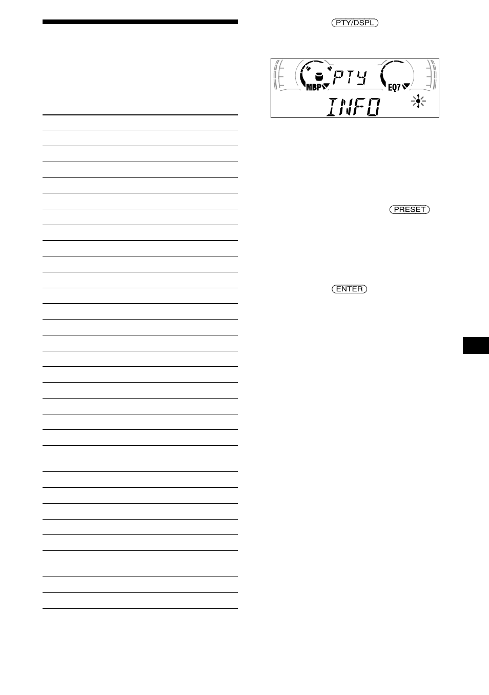Sintonizar as estações por tipo de programa, 15 sintonizar as estações por tipo de programa | Sony CDX-L550 User Manual | Page 87 / 146