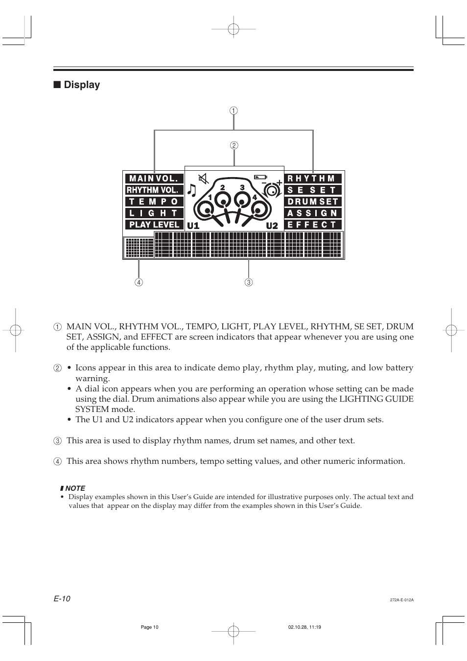 Display | Casio LD50 User Manual | Page 12 / 32