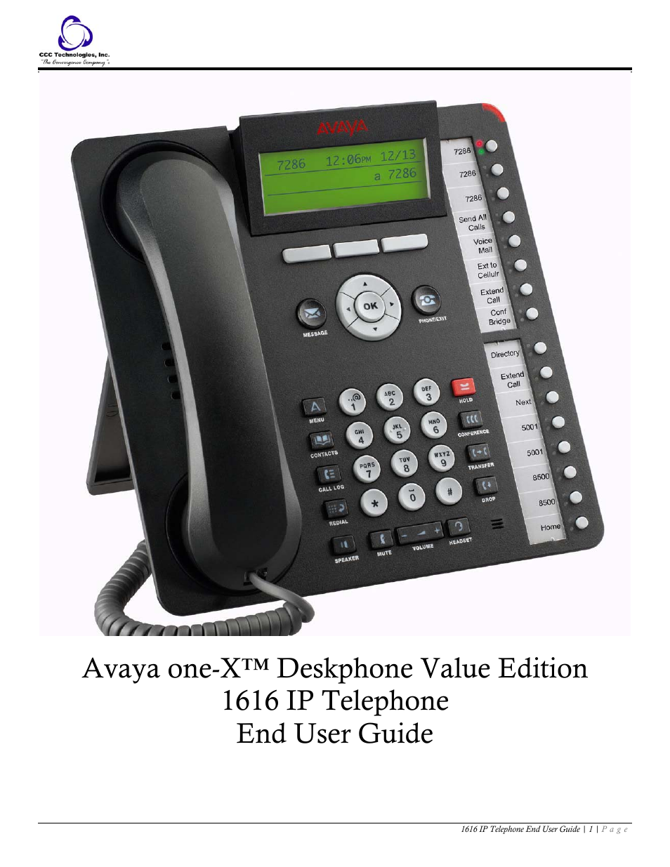 Avaya 1616 IP User Manual | 20 pages