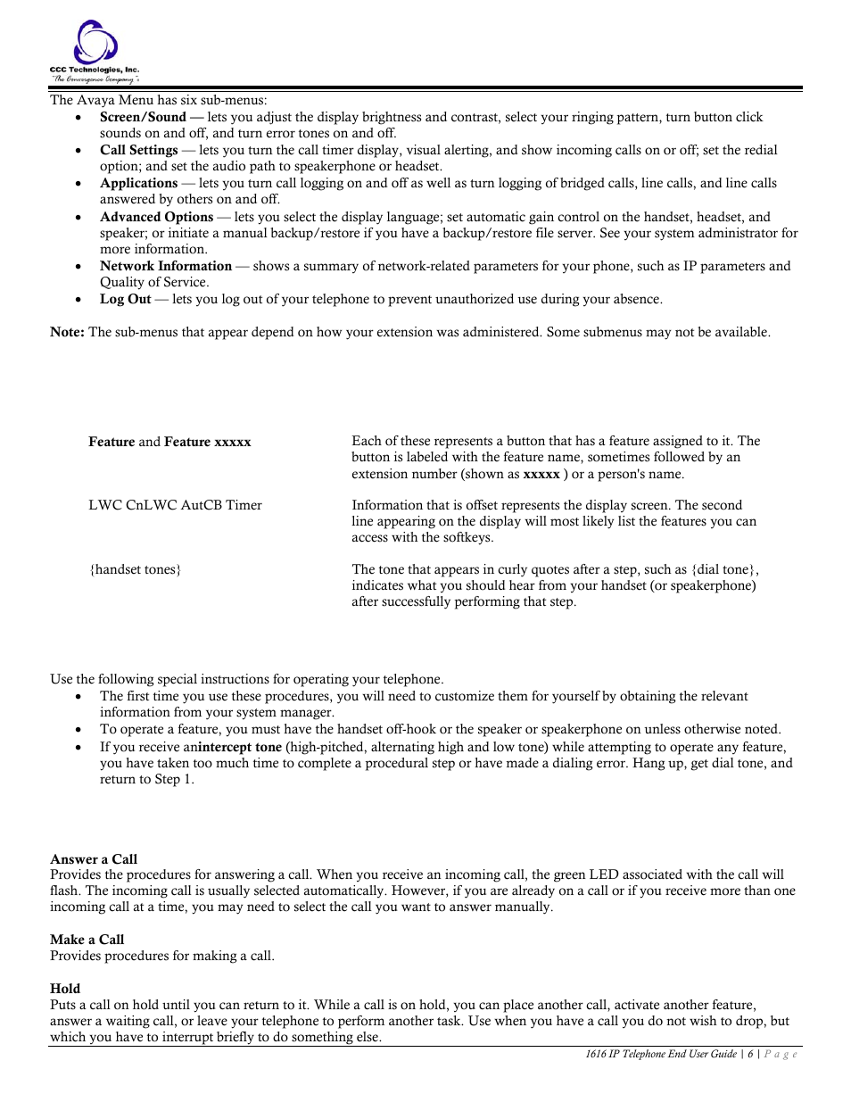 Conventions, Feature finder | Avaya 1616 IP User Manual | Page 6 / 20