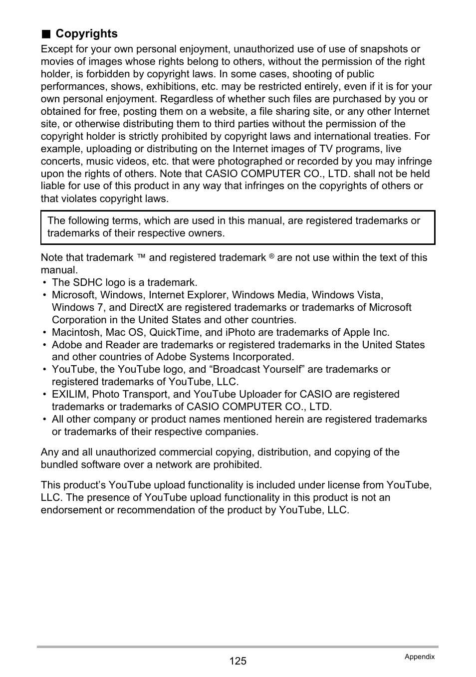 Casio EXILIM EX-Z16 User Manual | Page 125 / 146