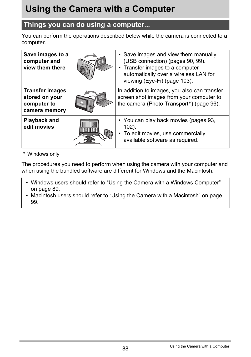 Using the camera with a computer, Things you can do using a computer | Casio EXILIM EX-Z16 User Manual | Page 88 / 146