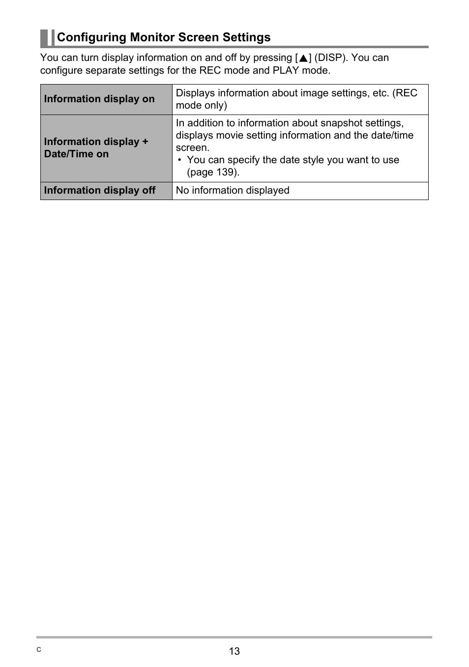 Configuring monitor screen settings | Casio Exilim EX-S200 User Manual | Page 13 / 187