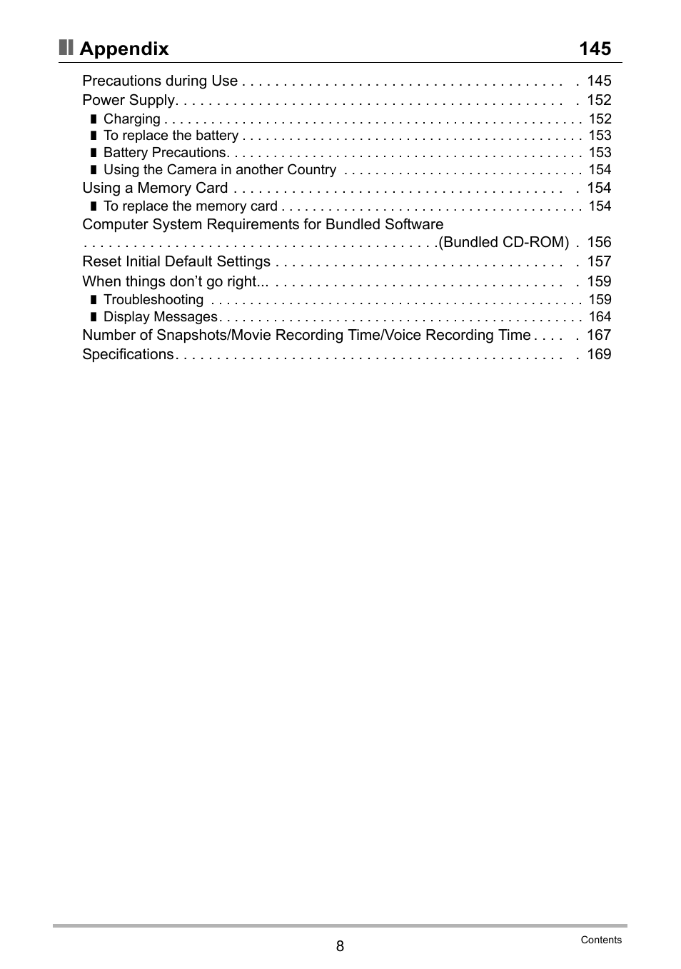 Appendix 145 | Casio Exilim EX-S200 User Manual | Page 8 / 187