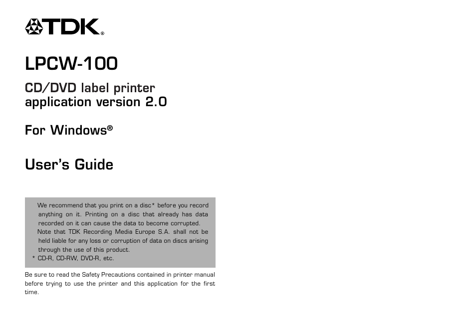 Casio LPCW-100 User Manual | 69 pages