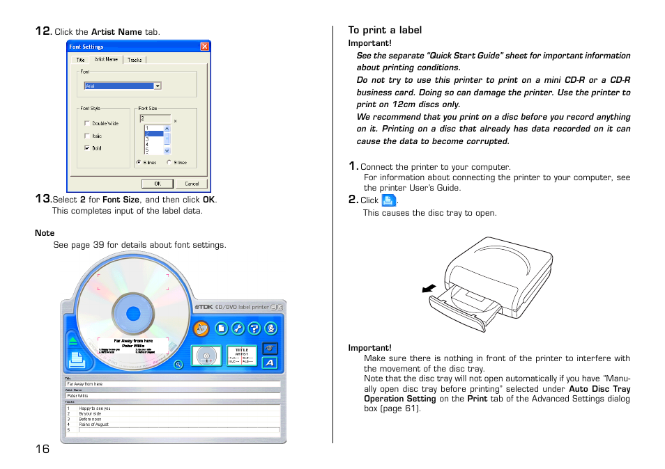 To print a label | Casio LPCW-100 User Manual | Page 17 / 69