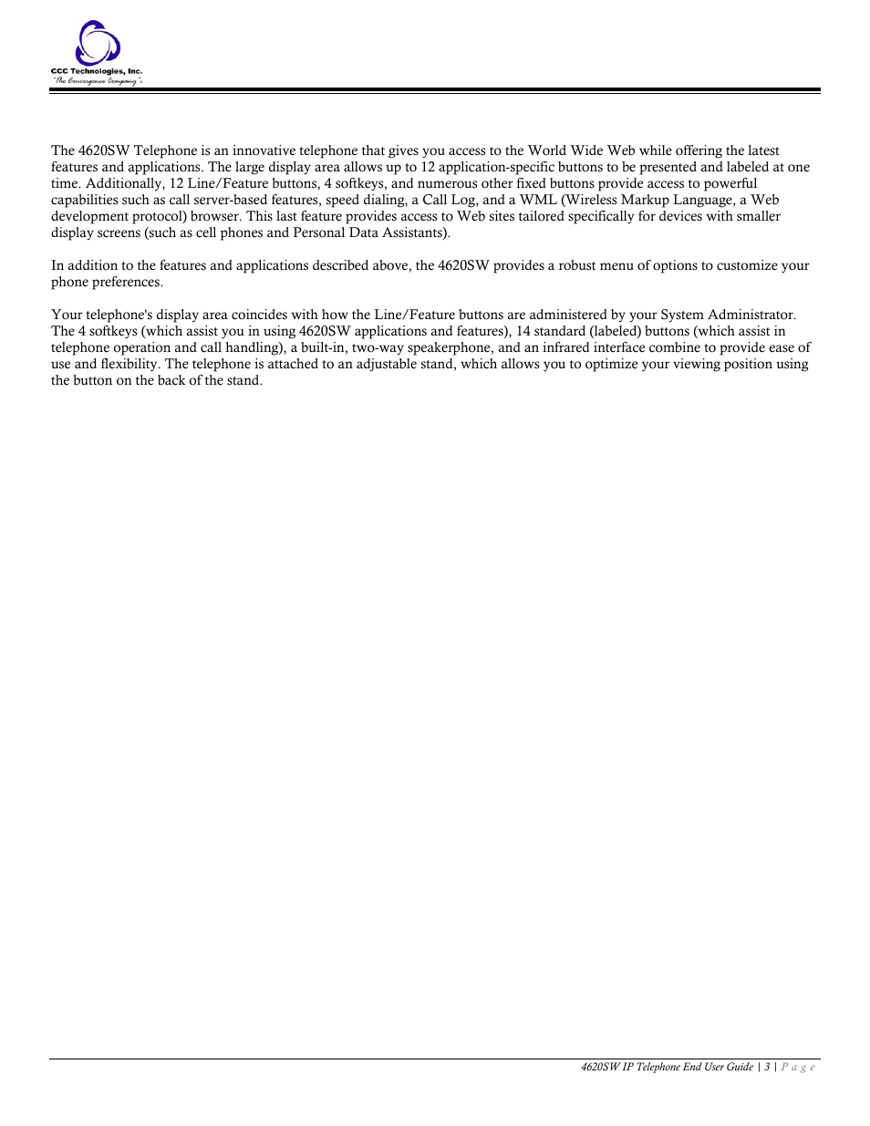 About your telephone | Avaya 4620SW User Manual | Page 3 / 22