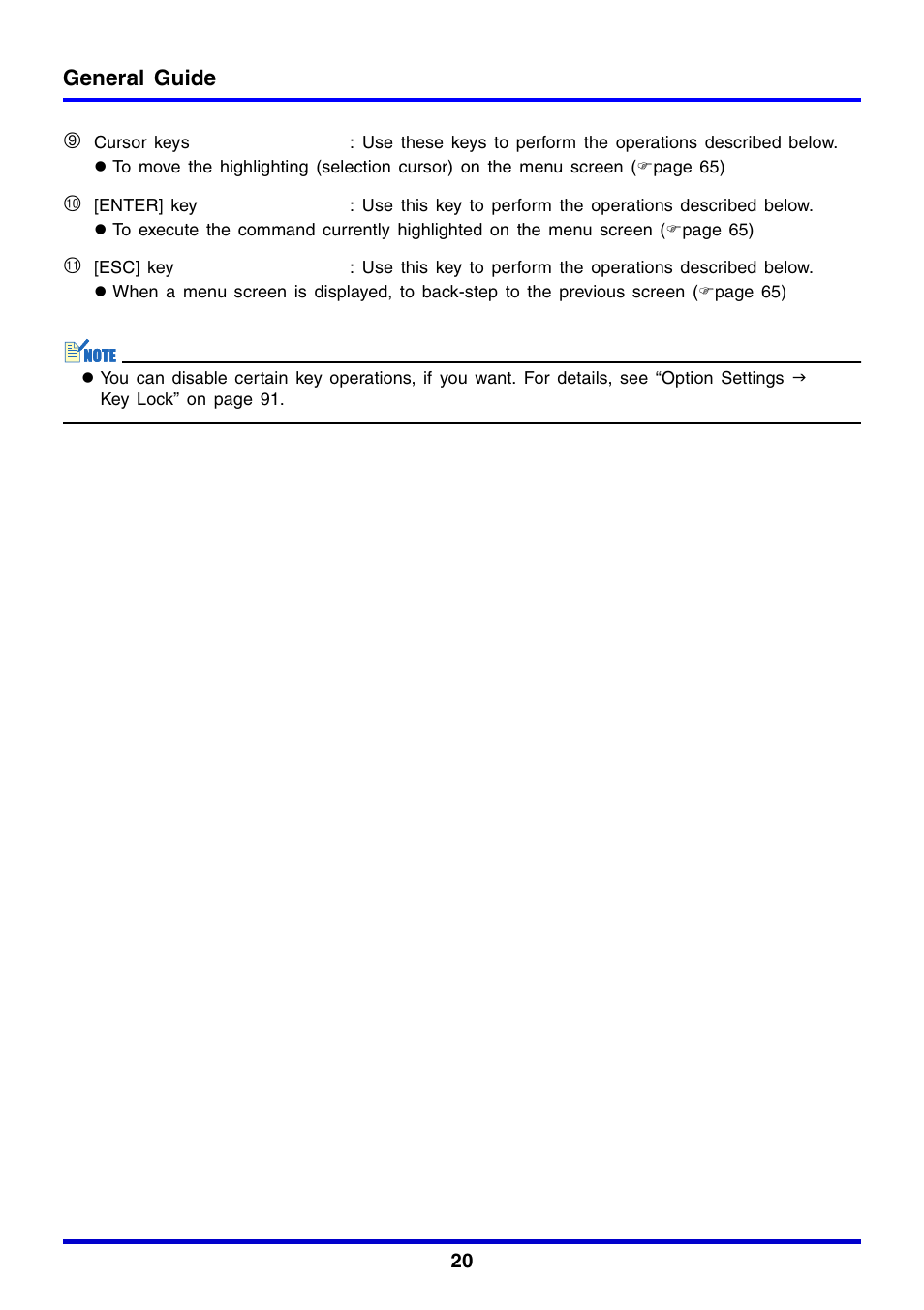 General guide | Casio XJ-350 User Manual | Page 20 / 120