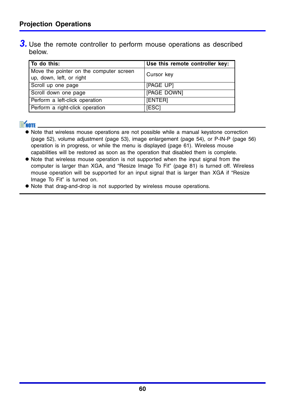 Projection operations | Casio XJ-350 User Manual | Page 60 / 120