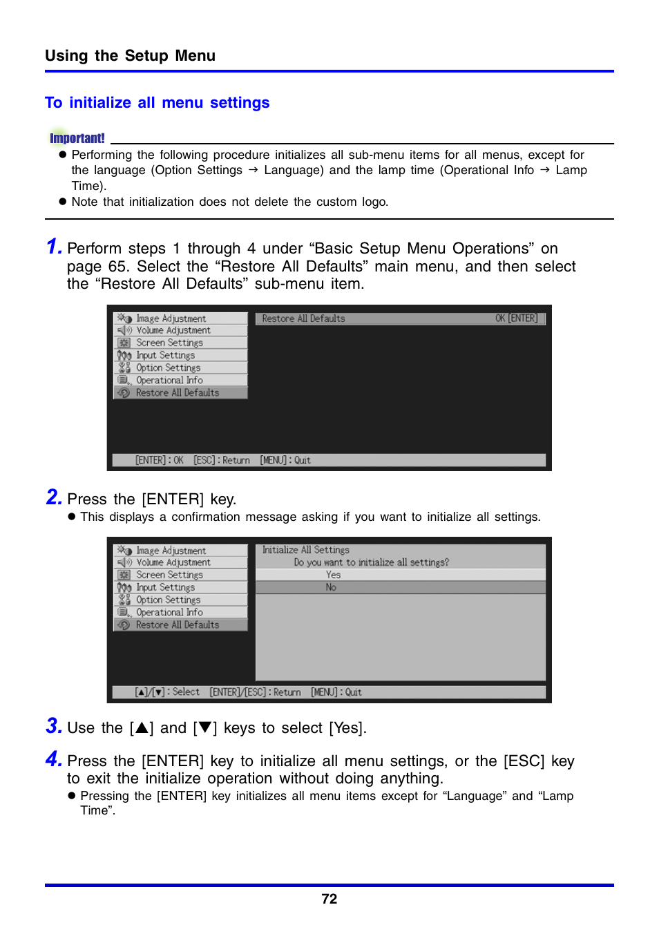 Casio XJ-350 User Manual | Page 72 / 120